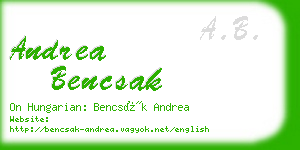 andrea bencsak business card